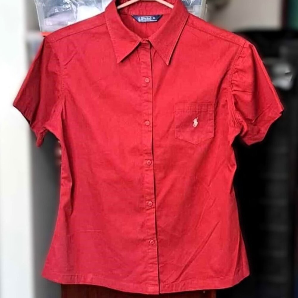 Polo Ralph Lauren Red Short Sleeve Button Down Shirt
